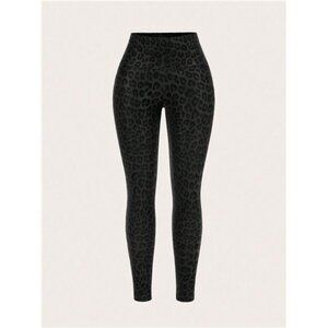 Women's Casual Fashionable Leopard Print Wide Waist Slim Fit Leggings Yoga Pants